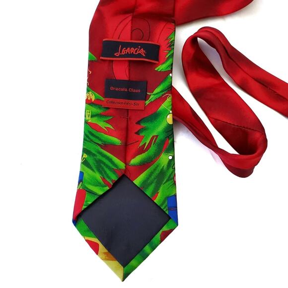 J. Garcia | 100% Silk Dracula Claus Christmas Reindeer Neck Tie - Picture 4 of 4